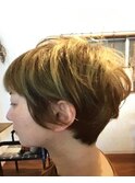 バレイヤージュ ショート ブリーチ ハイライト