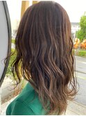 透明感カラー×セミロング