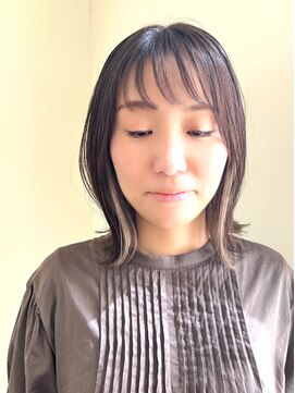 キャパジャストヘアー(CAPA just hair) インナーカラー外はねボブ小顔シースルーバングくびれミディ