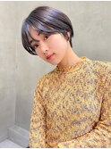 アッシュグレージュ×ボブ