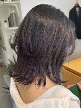 ヌークバイラヴェスト 四日市(neuk by lovest) くびれボブ×暗めヴァイオレットグレージュ