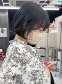 アッシュブラック　コンパクトボブ　ミニボブ