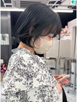 ランテルディ 渋谷(LANTERDIT)&nbsp;アッシュブラック　コンパクトボブ　ミニボブ