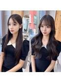 似合わせカット レイヤーカット くびれヘア 韓国ヘア