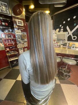 グリッツ (GLITZ) ブロンドミルクティー水色のティンセル