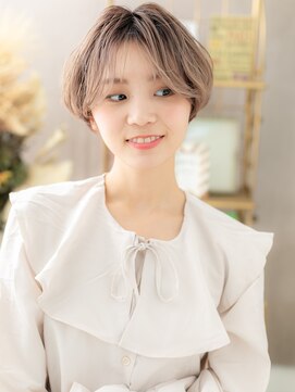 カバーヘア イヴ 戸頭店(COVER HAIR EVE) ボブマッシュショートくせ毛センターパートa戸頭20代30代40代