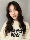 韓国風ヘア　パーマ風　ウェーブ巻き