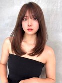 前髪顔周りレイヤーカット×エアリーロング×美髪髪質改善