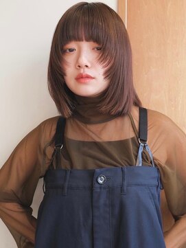 ノイカーム(noi Calm) 顔周りレイヤーカットくびれヘアミルクティーベージュカラー