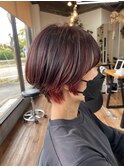 #ハイライト×インナーカラーのショートボブ