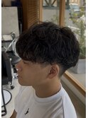 メンズ刈り上げマッシュショートシャドウパーマ