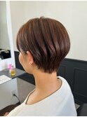 ハンサムショート大人ショート白髪ぼかしカラー
