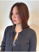 かきあげ くびれレイヤー 髪質改善 ボルドーピンク【20代/30代】