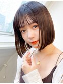 透明感20代30代40代透明感カラー内巻きショートボブ小顔艶感