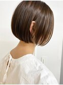 髪質改善ショートボブ 白髪ぼかし