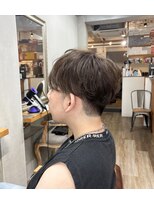 コンパス(COMPASS)&nbsp;メンズ　マッシュショートにオリーブアッシュ