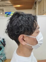 ギフト ヘアーデザイン(gift hair design) 波巻きパーマ×ツイストスパイラルパーマ×アップバング