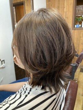 ワンルーム 能見台(One Room) やわらか外はねショートウルフ×ハイライト♪