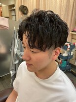 銀座マツナガ 浅草店 王道モテパーマ緩めスパイラルツーブロ刈り上げ