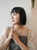 ディッセンバー 神宮前(December)&nbsp;前髪カット/ワイドバング/マチルダボブ/ネイビーグレー/渋谷