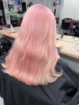 ベレーザ 渋谷(BELEZA) 9975秋色ピンクヘアーウルフレイヤーロングミルクティーピンク