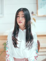 モッズヘア 越谷(mod's hair) 暗髪オリーブグレージュ艶感ストレートロングレイヤーtk越谷