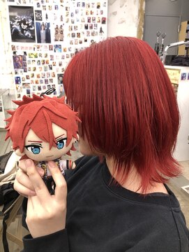 トーキョー オタクヘアー(TOKYO OTAKU HAIR) ▼あんスタ 天城燐音 ダブルカラー ブリーチカラー レッド