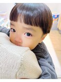 キッズカット/スタイリング簡単ぱっつん前髪マッシュ/子連れ歓迎