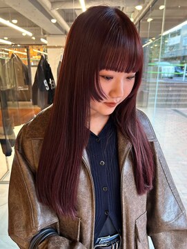 ノラ ヘアーサロン(NORA HAIR SALON) 【大久保】ブリーチなしチェリーレッドカラー
