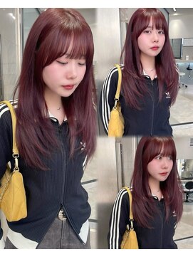 リリー(Lilley) チェリーレッド×小顔レイヤー×韓国風巻き×髪質改善