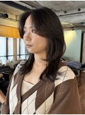 【上田】かきあげ前髪ウルフカットミディアムレイヤーカット