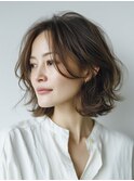 クラゲヘアー/小顔/ココアベージュ/オリーブグレー/川西