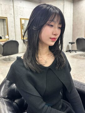 ルノン(LUNON) 暗めカラーグランマッシュデザインカラーフェイスフレーミング