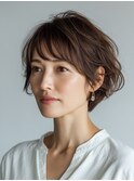 クラゲヘアー/小顔/ココアベージュ/オリーブグレー/川西