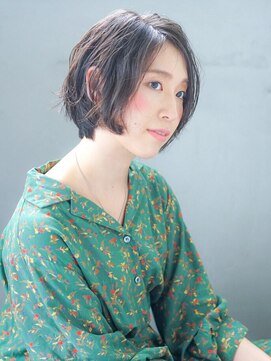 ヘアーループレル(Hair ruup Rell design works) 柔らかなハイライトのショートボブ