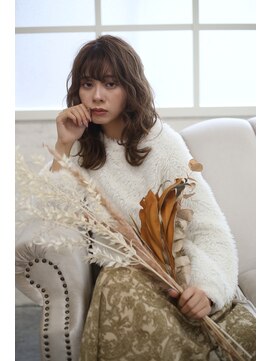 アールイーノウン 阿倍野区昭和町店(re; nown) ミディアムレイヤーカットストレートロングウルフカットベージュ