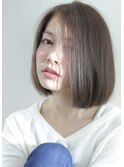 大人可愛い20代30代40代前下がりショートボブ丸みショート◎