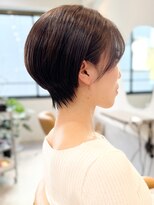 ファチュール(fAture.)&nbsp;大人ショートボブ×前髪なしカジュアルオリーブグレージュ40代