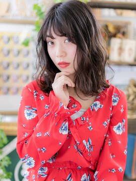 カバーヘア ブリス 戸田公園西口店(COVER HAIR bliss) こなれ感アッシュブラックウェーブh2戸田公園20代30代40代