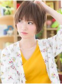カーキグレージュ前下がりマッシュショートc5上尾20代30代40代