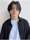メンズショートパーマセンターパートレイヤー 表参道　A0711