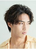 心斎橋フェザーパーマフェザーショートセンターパート20代緩め