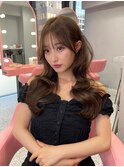 前髪/韓国風巻き/マロンベージュ/20代/10代/レイヤーカット