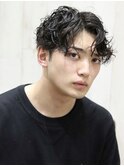 スパイラルパーマツーブロック20代30代メンズカット床屋バーバー