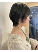 グレージュショート裾カラーベリーショートラベンダーグレージュ