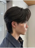 メンズ/センターパート/ニュアンスパーマ/シースルーマッシュ