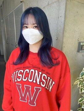 ガルボ ヘアー(garbo hair) ネイビーブルー ラベンダー 色落ち可愛い にしむら