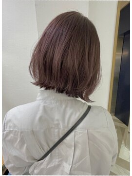 レーヴバイロンド 仙台(Reve by Lond) レイヤーボブピンクベージュダークアッシュ仙台大人ガーリー