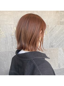 メゾン アヴァロ(Maison Avallo) お客様スナップ 切りっぱなしボブ/オレンジベージュ