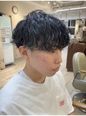 メンズパーマ　波巻き　ツイスパ　マッシュ　［横浜］［横浜駅］